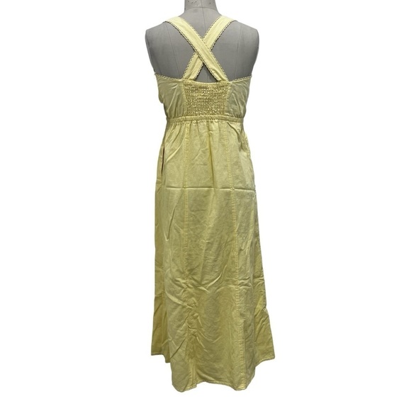 Women’s Cross Front Linen Maxi Straps Dress Universal Thread Yellow Size XS - Picture 3 of 9